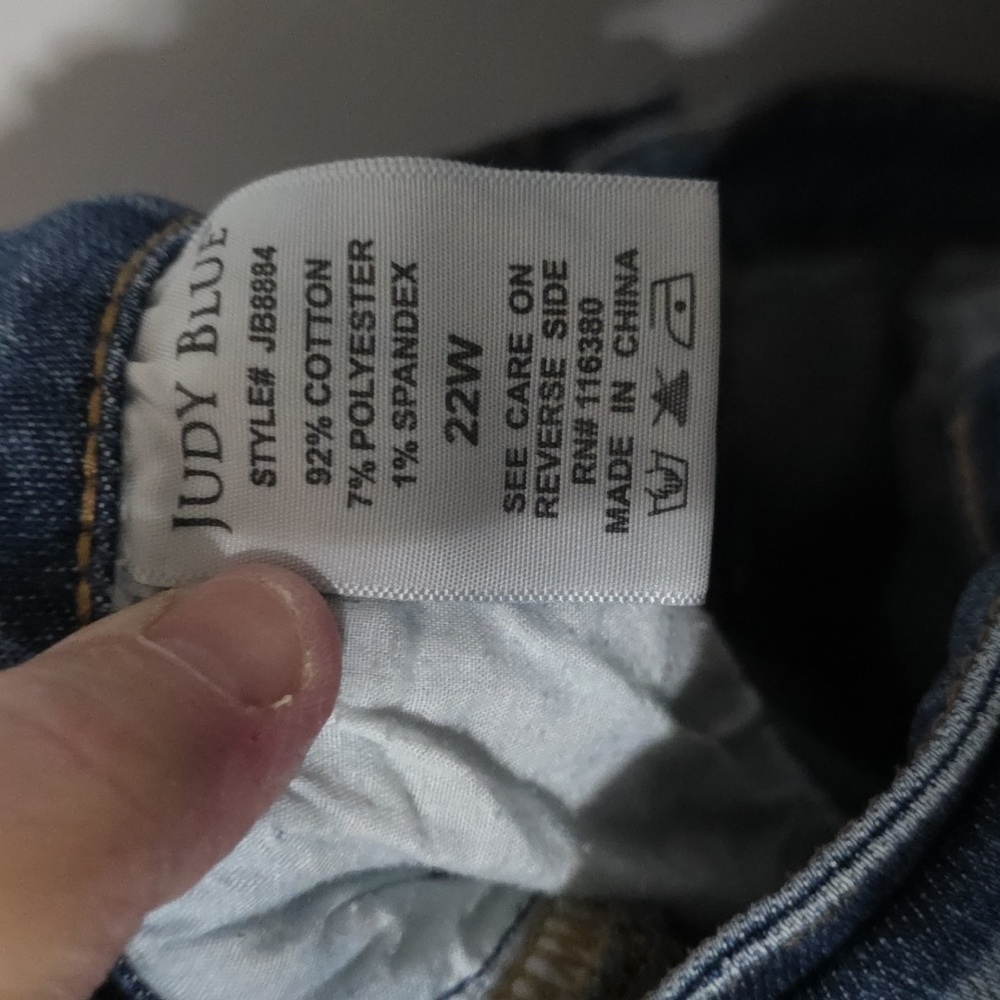 Judy Blue Skinny Fit Women's Jeans Distressed Raw Hem Ankle? Stretch Sz 22W EUC - Picture 11 of 13